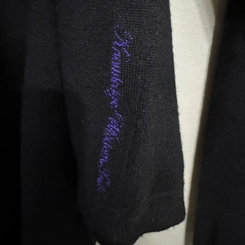 Robert Graham Wool V Neck Pullover Sweater Fitted black size XL